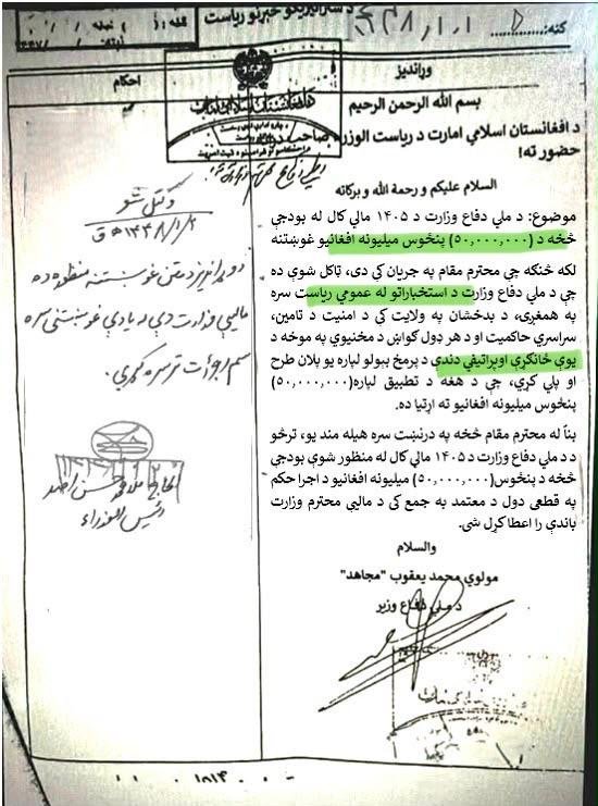 بیم سقوط بدخشان؛ وزارت دفاع طالبان بودجه اضطراری درخواست کرد